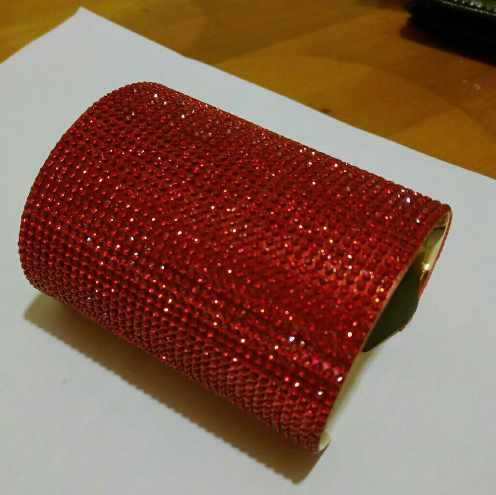 Red Austrian Crystal Cuff - Picture 3 of 4